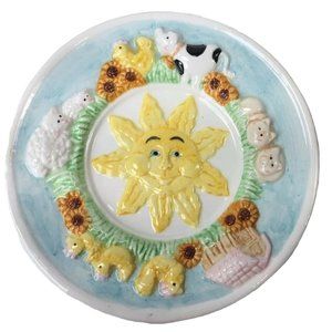 Mercuries Country Farm Child Tea Set Replacement Plate Saucer Round Hand Painted